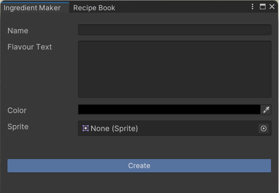 screenshot of the IngredientMaker Tool